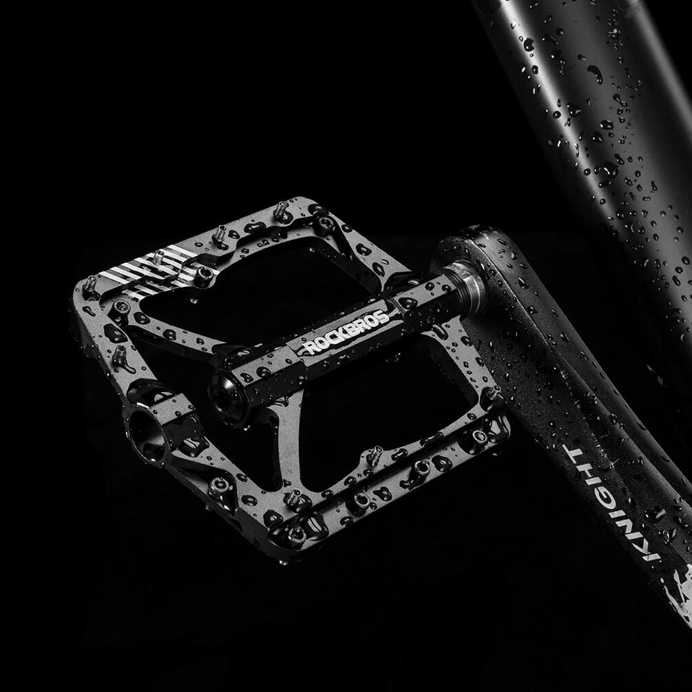 rockbros mountain bike aluminum alloy pedals with bearing, non-slip design
#color_black