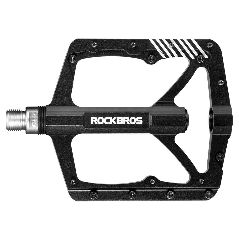 rockbros mountain bike aluminum alloy pedals with bearing, non-slip design
#color_black
