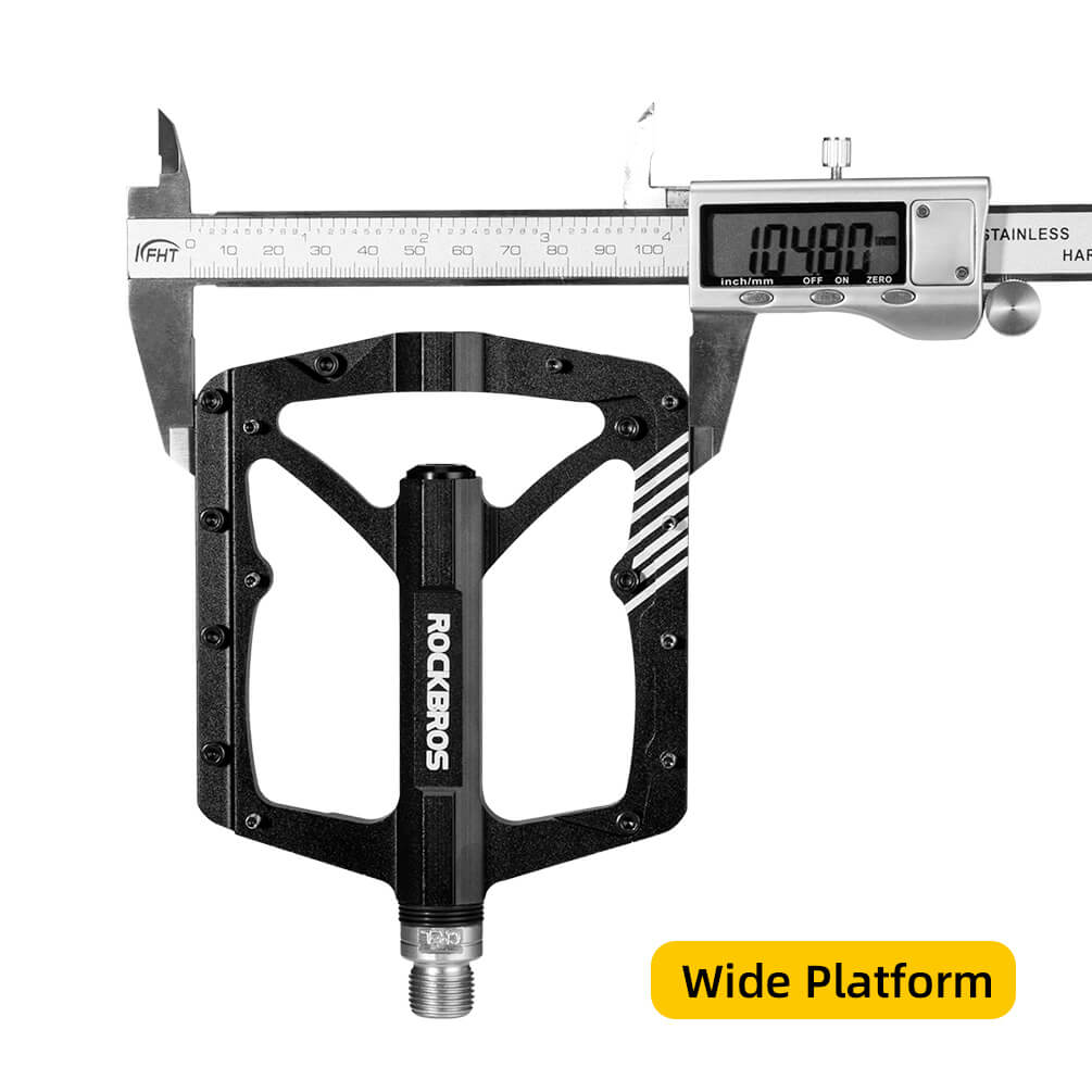 rockbros mountain bike aluminum alloy pedals with bearing, non-slip design
#color_black
