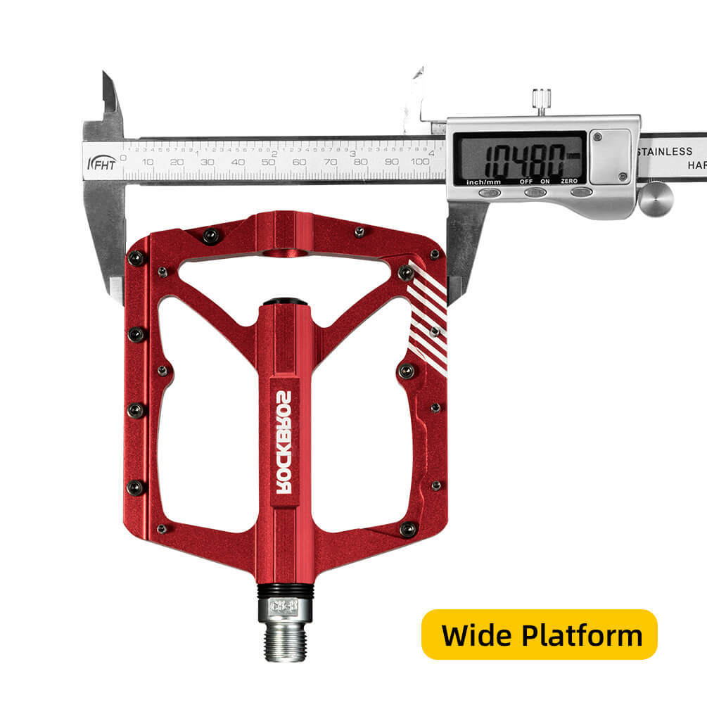 rockbros mountain bike aluminum alloy pedals with bearing, non-slip design
#color_red