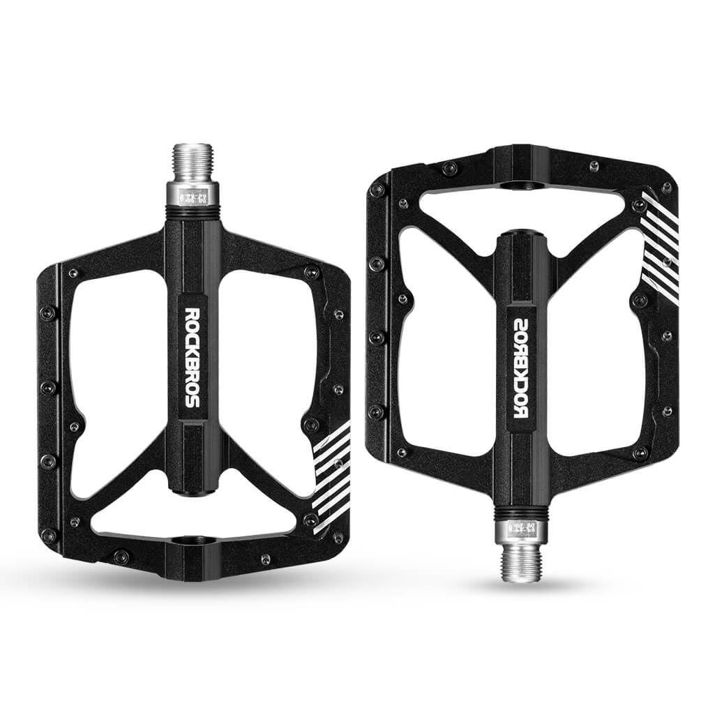 rockbros mountain bike aluminum alloy pedals with bearing, non-slip design
#color_black