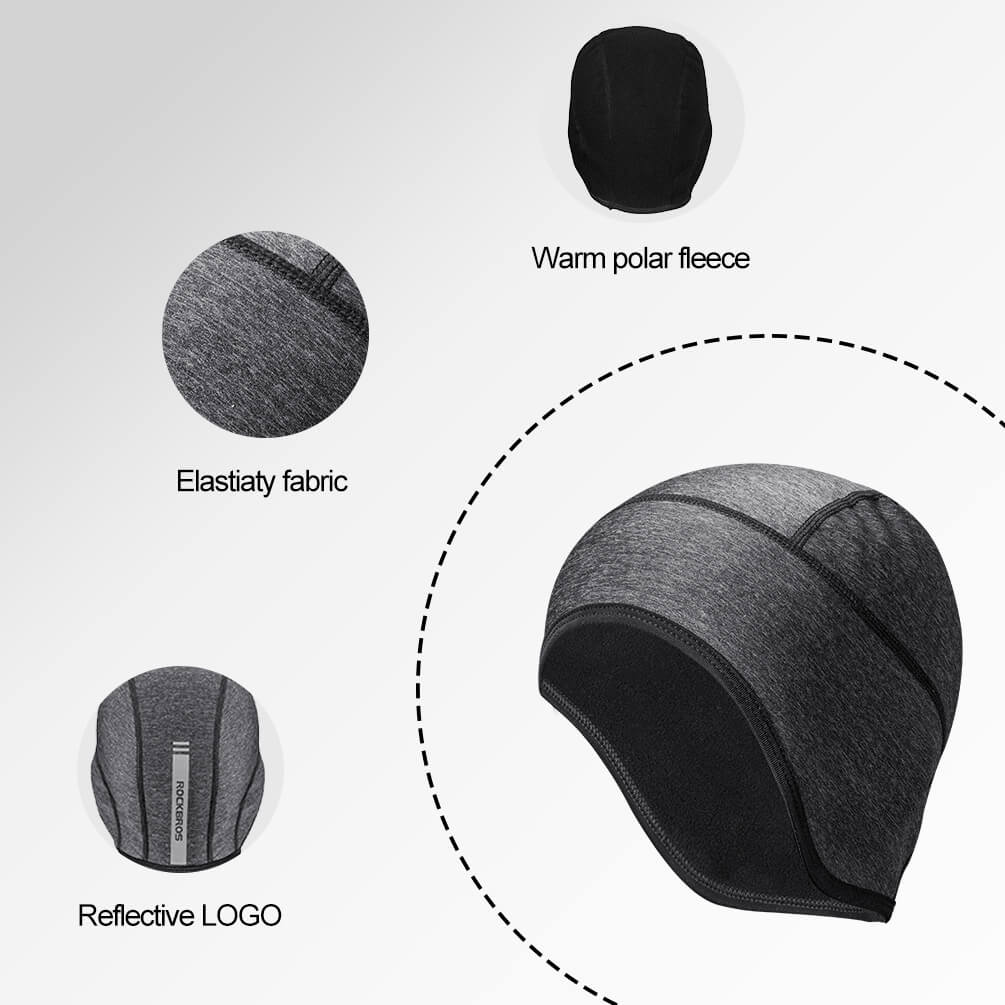 ROCKBROS Thermal Cycling Skull Cap with Ear Covers – Windproof Fits Under Helmets