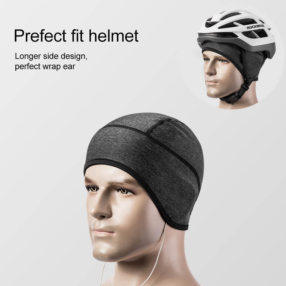 ROCKBROS Thermal Cycling Skull Cap with Ear Covers – Windproof Fits Under Helmets