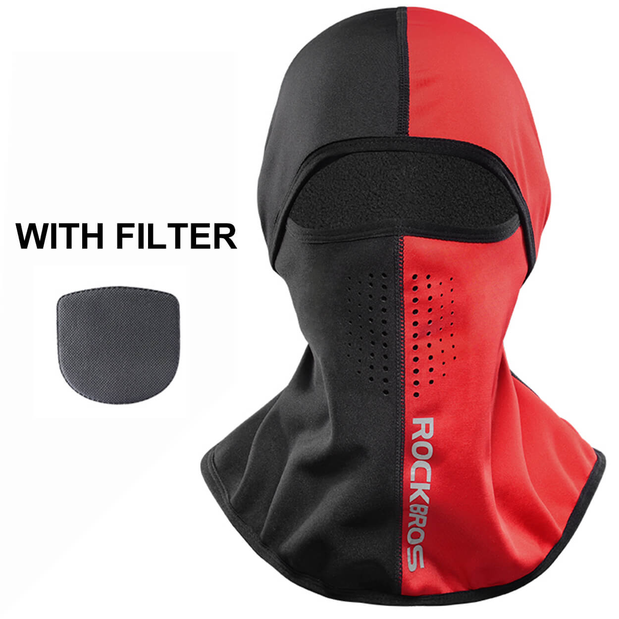 all-groups ROCKBROS Thermal Fleece Balaclava with Airholes, Windproof Helmet