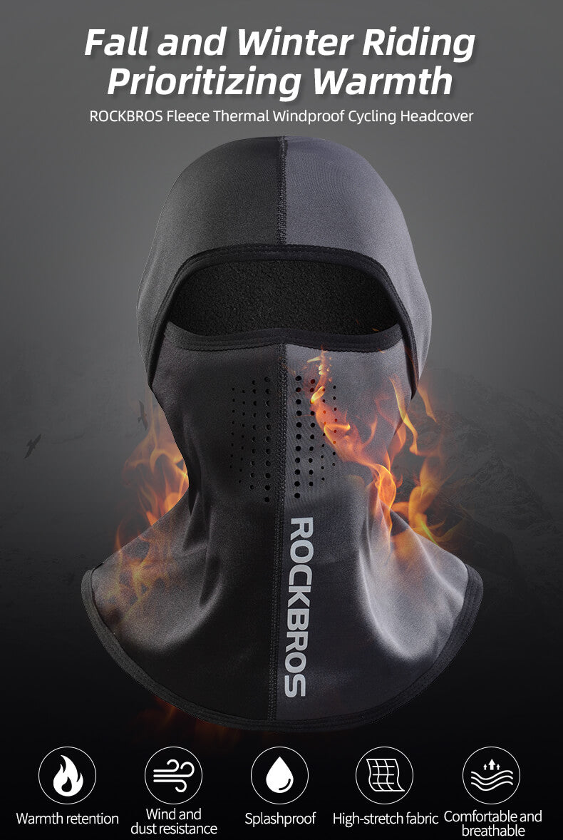 all-groups ROCKBROS Thermal Fleece Balaclava with Airholes, Windproof Helmet