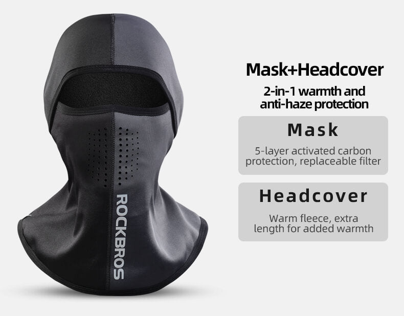 all-groups ROCKBROS Thermal Fleece Balaclava with Airholes, Windproof Helmet