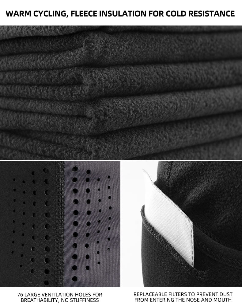 all-groups ROCKBROS Thermal Fleece Balaclava with Airholes, Windproof Helmet