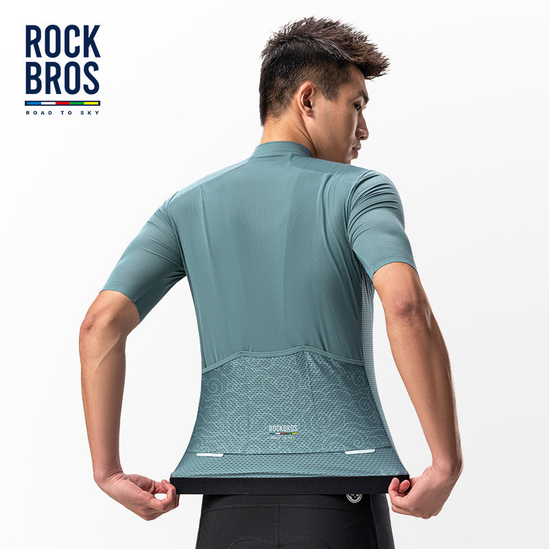 ROCKBROS ROAD TO SKY Men Cycling T-shirt Summer Sports Wear Tops YKK Zipper