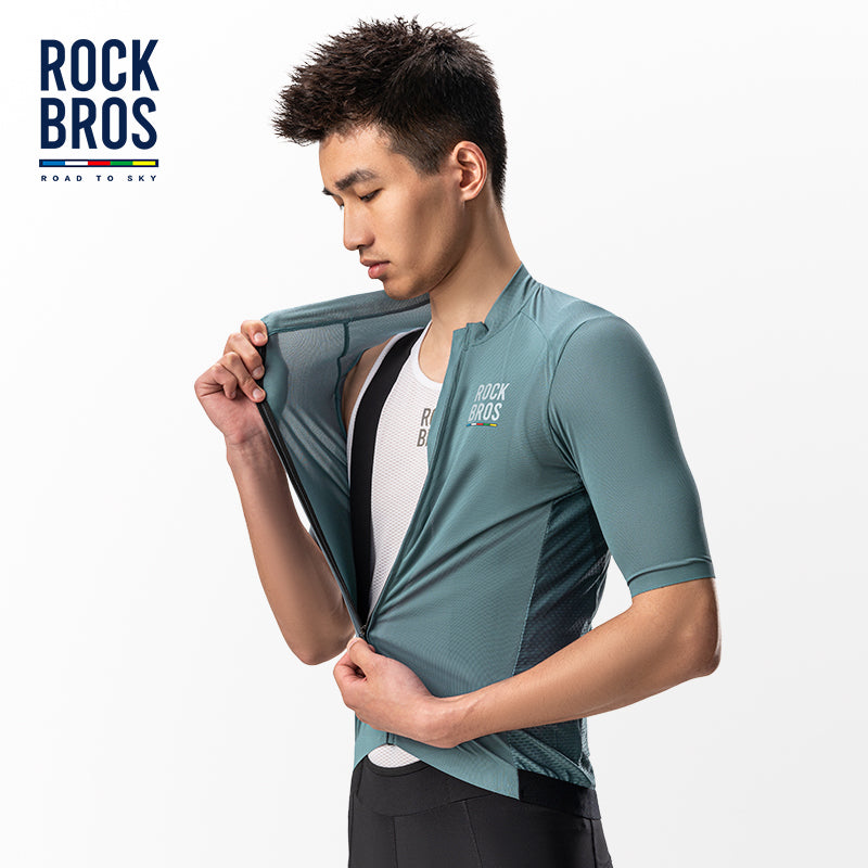 ROCKBROS ROAD TO SKY Men Cycling T-shirt Summer Sports Wear Tops YKK Zipper
