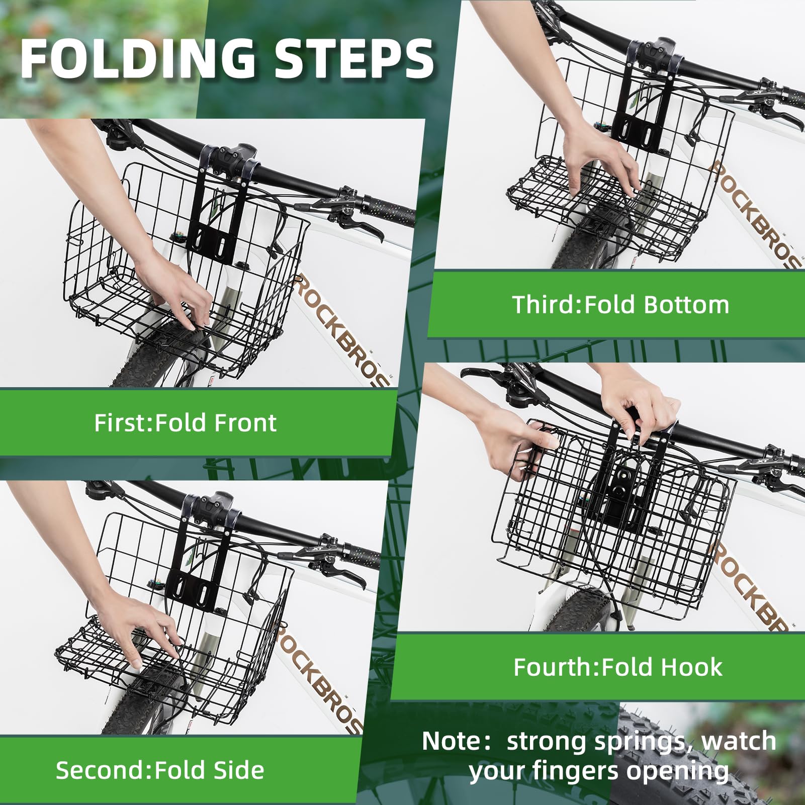 ROCKBROS Sturdy Folding Bike Basket