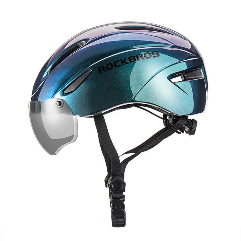 ROCKBROS Ultralight Magnetic Goggles Rear Light Cycling Helmet Color Blue
