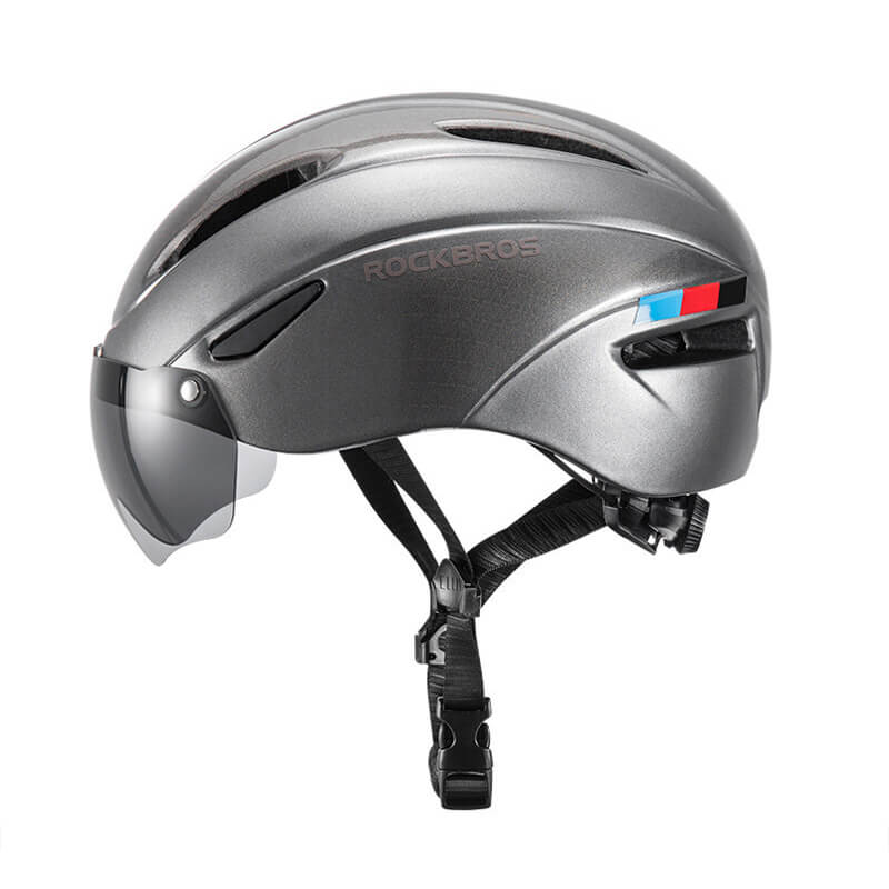 ROCKBROS Ultralight Magnetic Goggles Rear Light Cycling Helmet Color Titanium