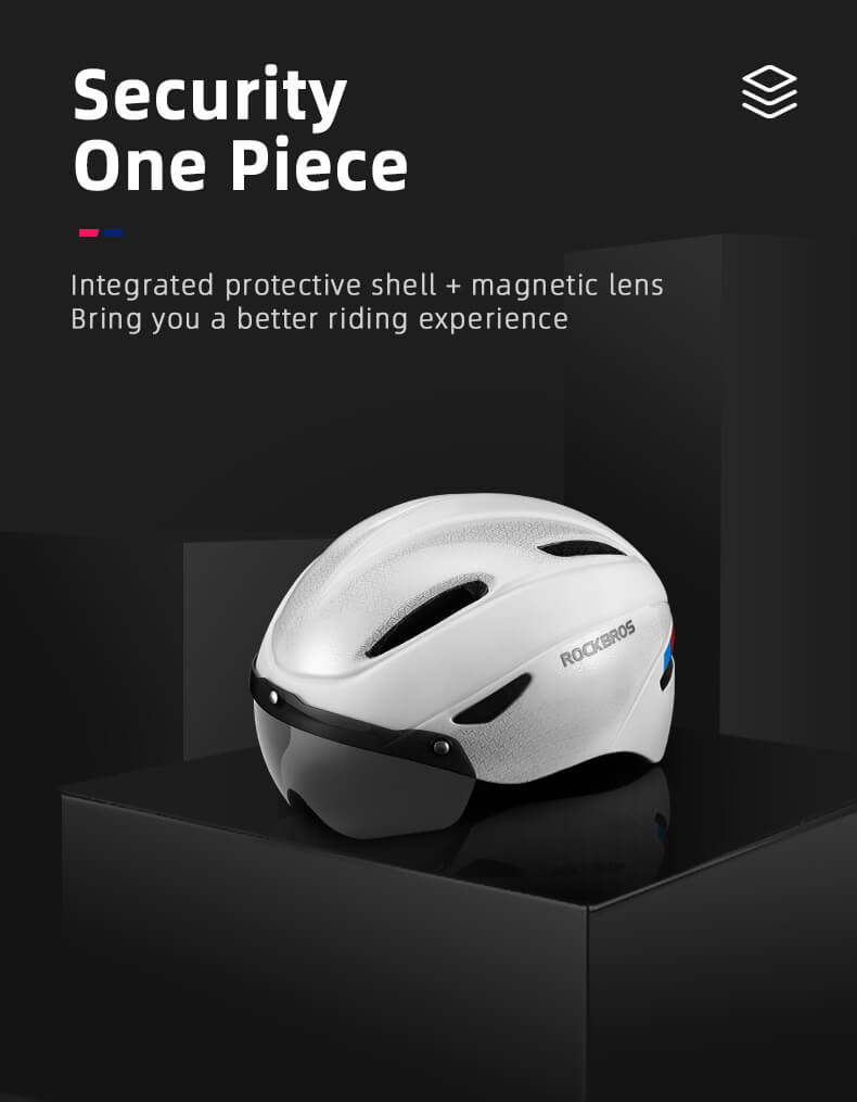 all-groups ROCKBROS Ultralight Magnetic Goggles Rear Light Cycling Helmet