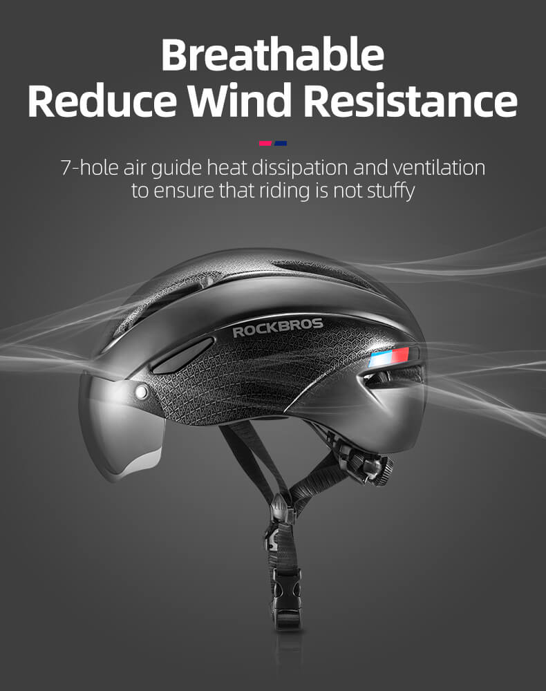 all-groups ROCKBROS Ultralight Magnetic Goggles Rear Light Cycling Helmet