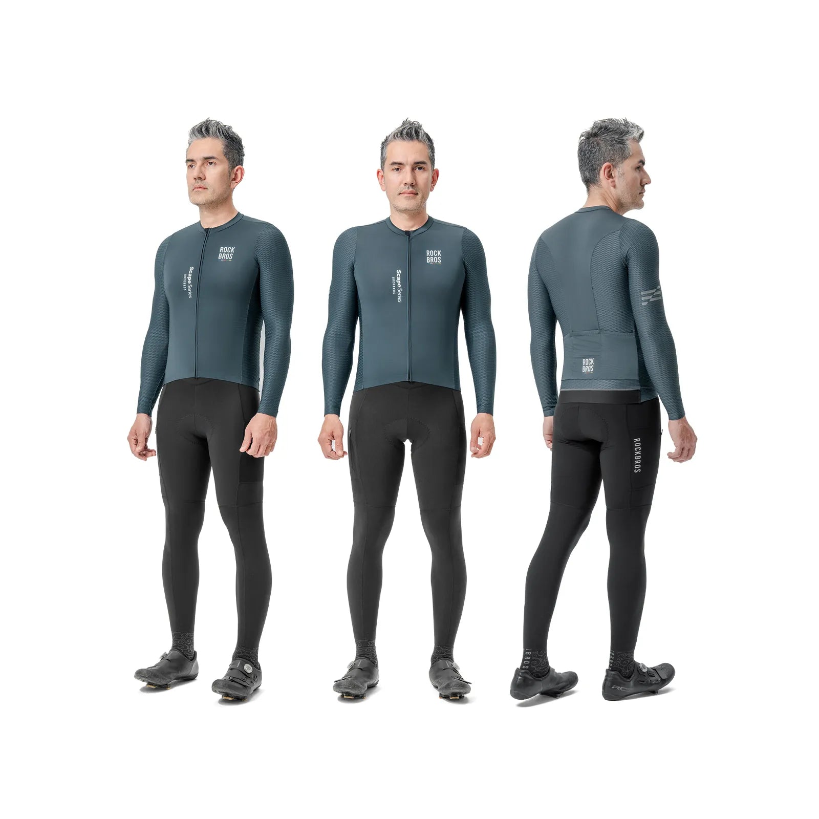 ROCKBROS Road to Sky long sleeve cycling jersey in a professional snug fit for road biking.