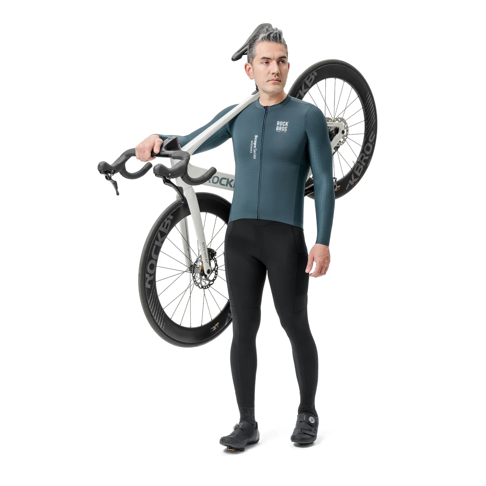 ROCKBROS Road to Sky long sleeve cycling jersey in a professional snug fit for road biking.