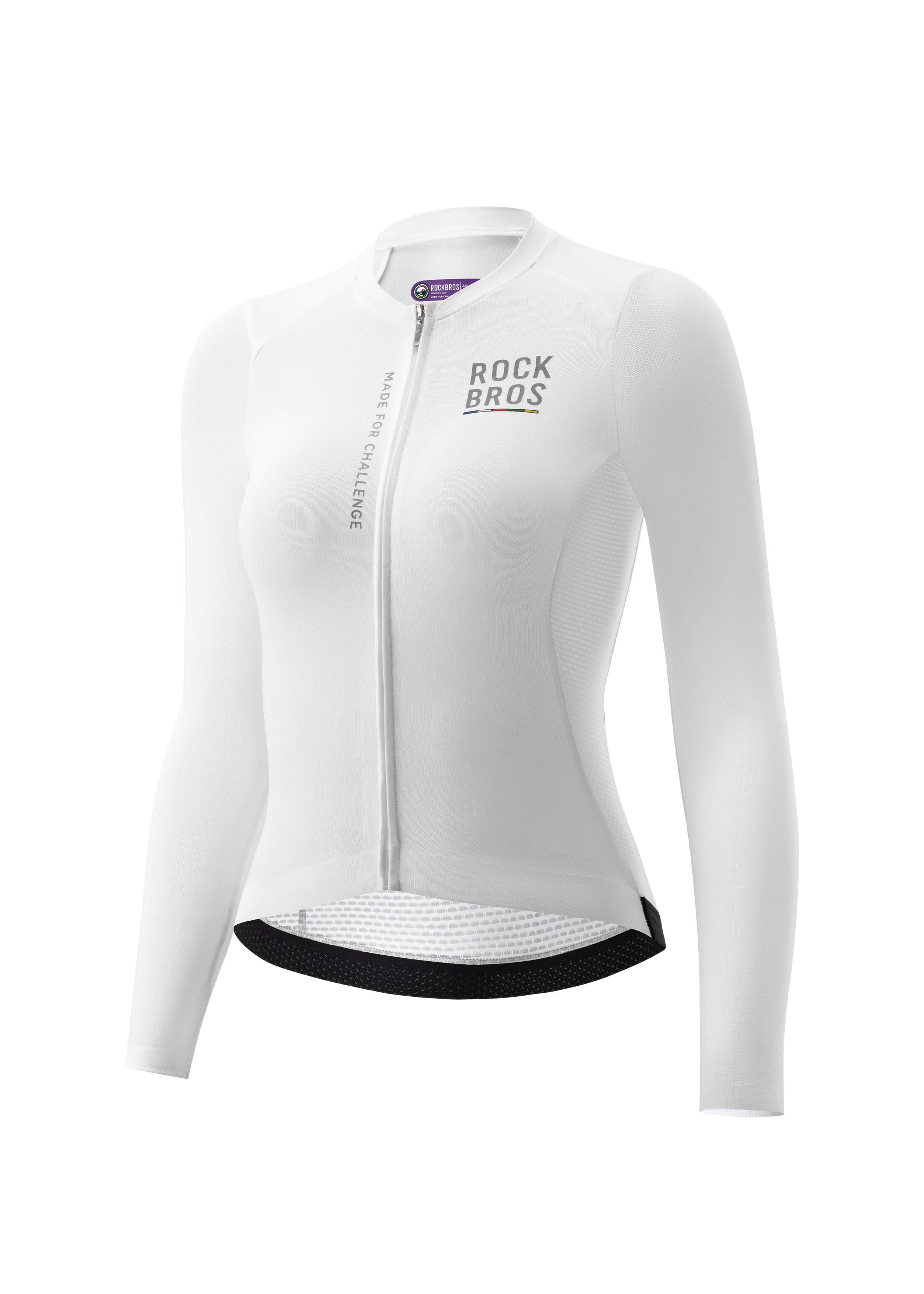Road to Sky Women's Cycling Long-Sleeved Jersey Pro Color White