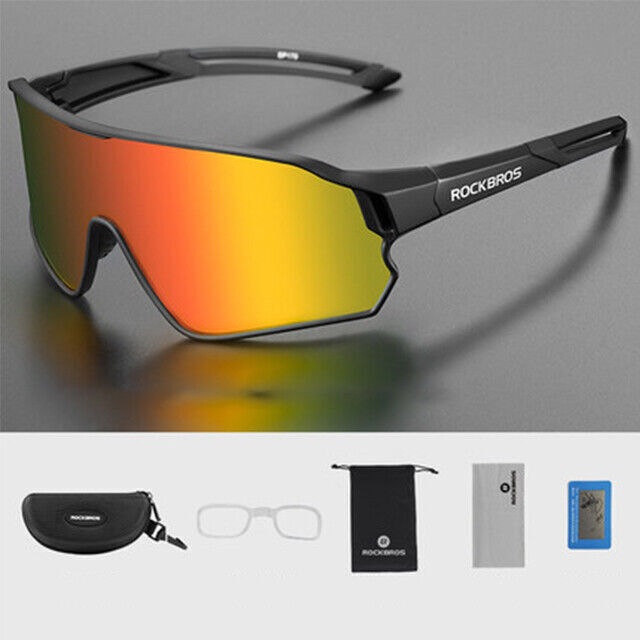 Rockbros Polarised Full Lens Sunglasses Cycling Bicycle Glasses#Color_Black