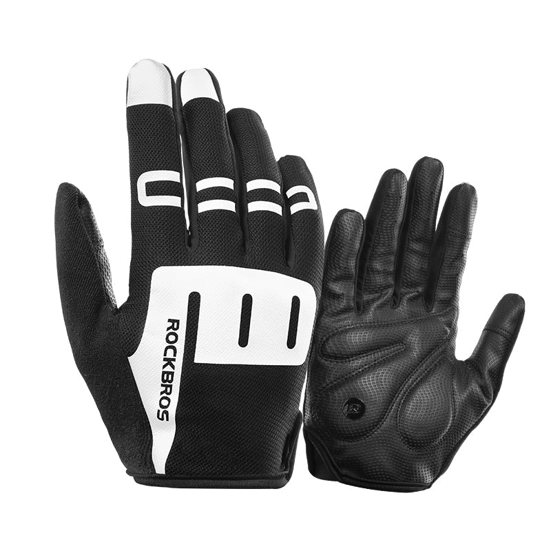 ROCKBROS Bike Cycling Gloves Shockproof Breathable Touch Screen Reflective Full Finger Gloves