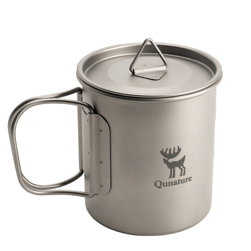 Qunature Pure Titanium Water Drink Cup 375ML Outdoor Camping Picnic Ultralight