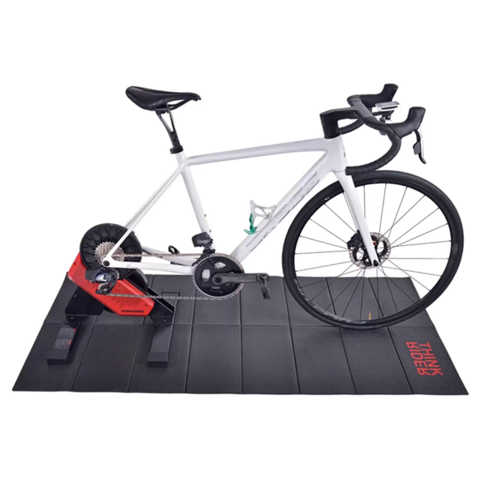 Anti-slip foldable indoor cycling mat for home training.