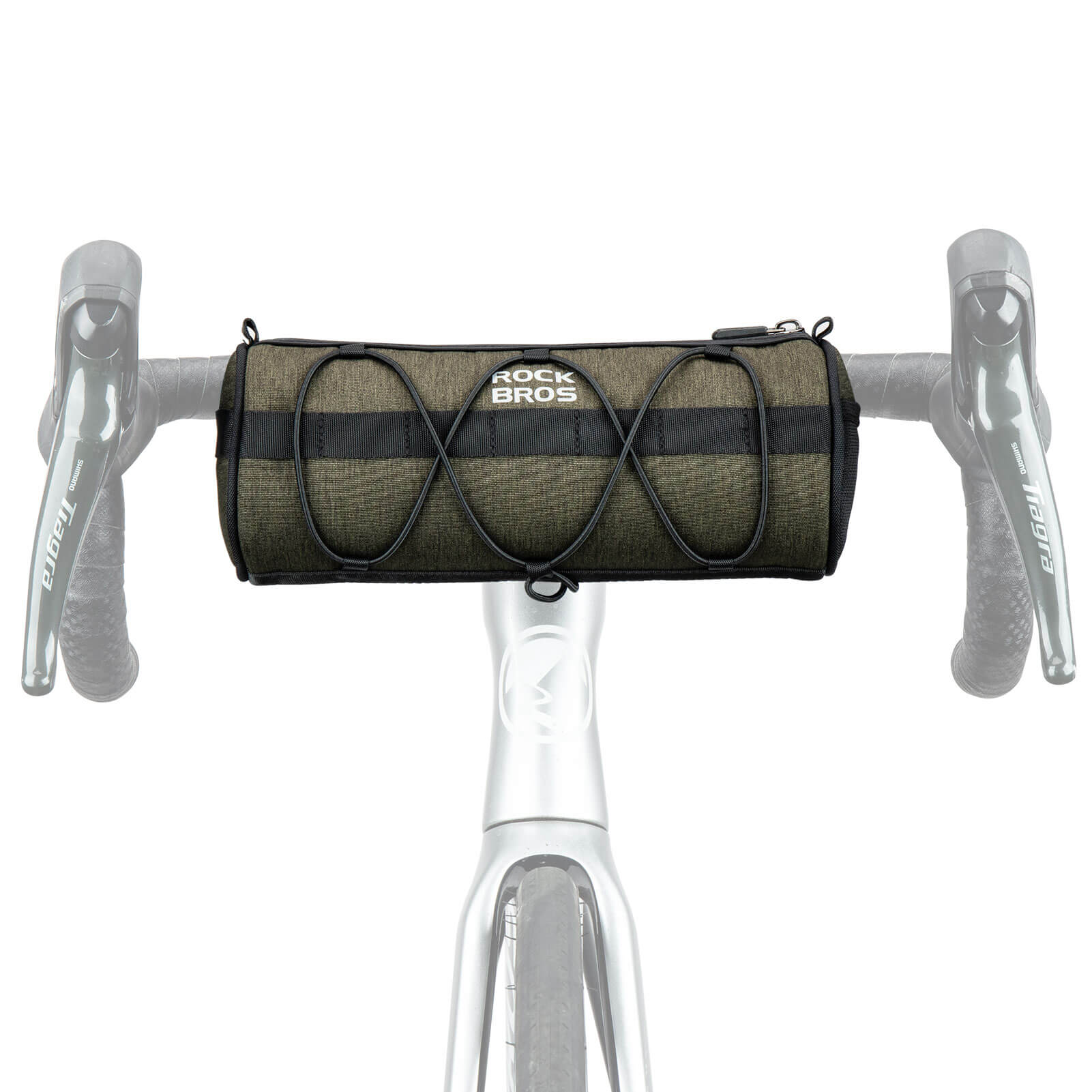 ROCKBROS cycling handlebar roll bag with safety reflective logo and 2L capacity