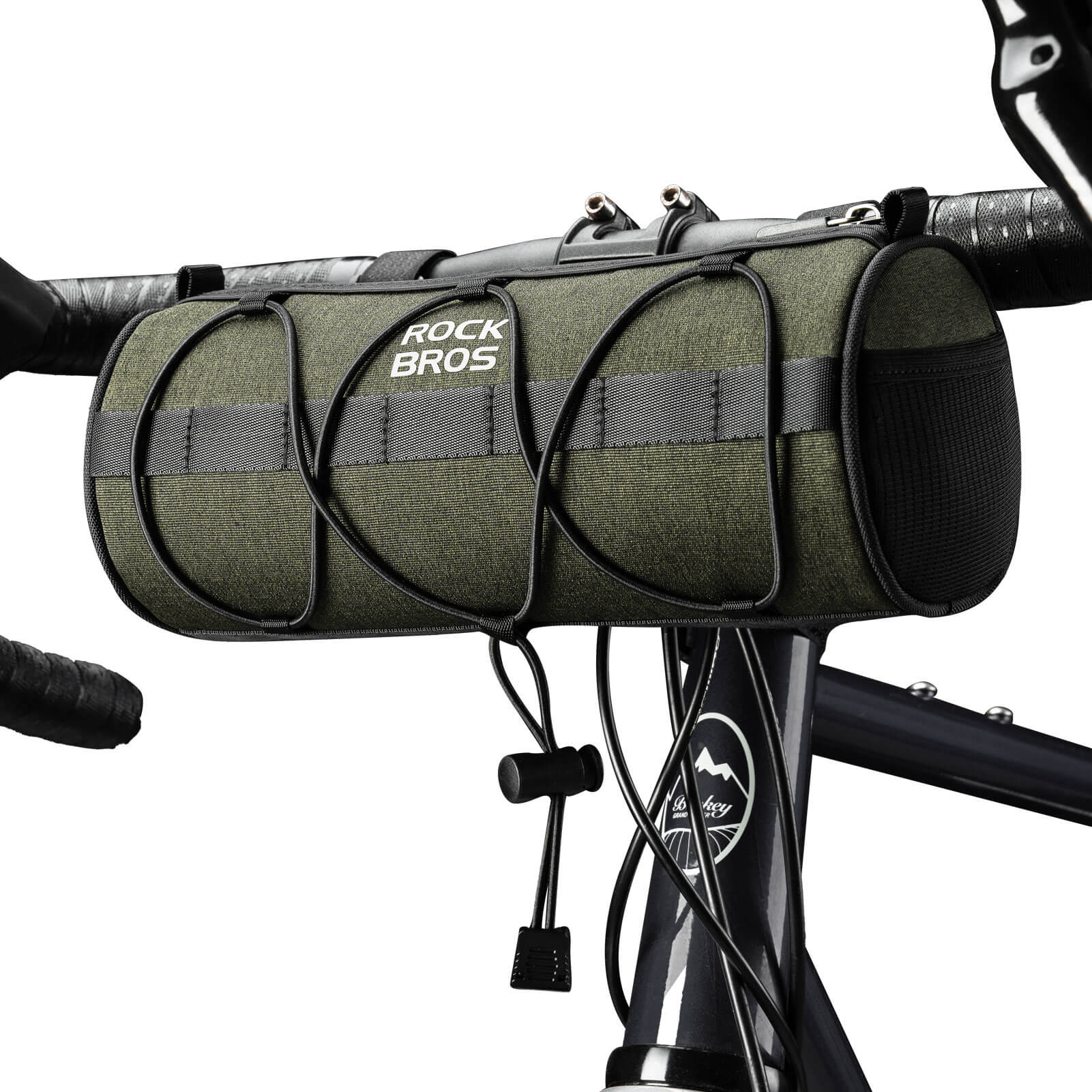 ROCKBROS cycling handlebar roll bag with safety reflective logo and 2L capacity