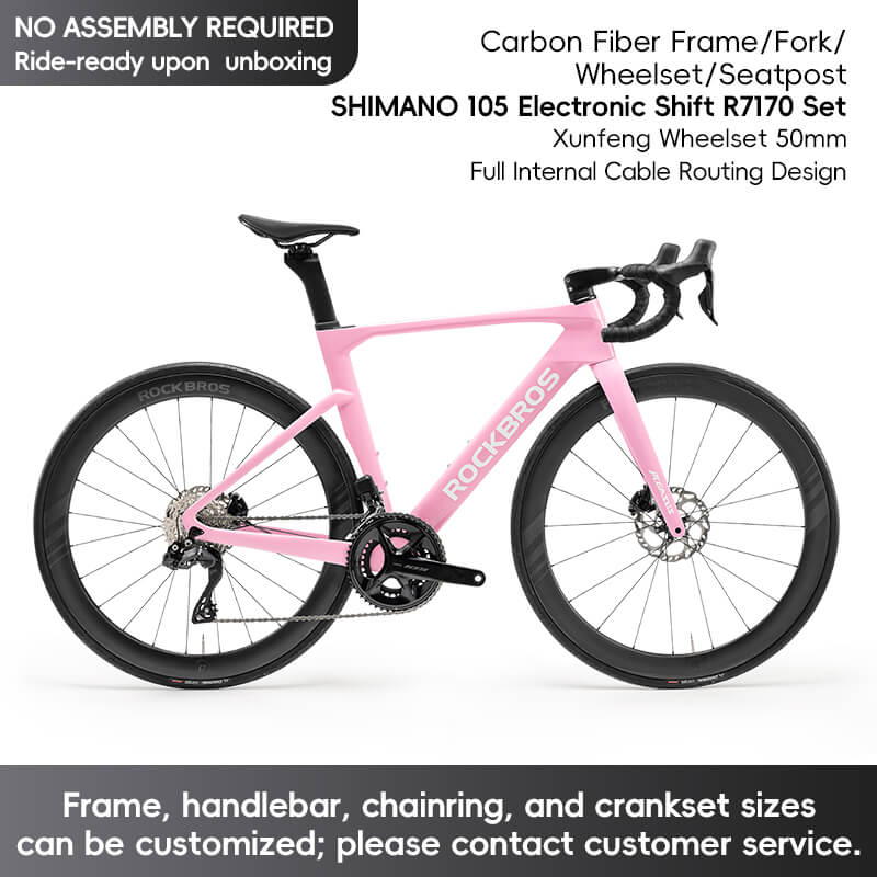 rockbros Ultra-light carbon frame of Pegasus Aero Bike for speed and endurance.
#Size_Shimano R7170 kit