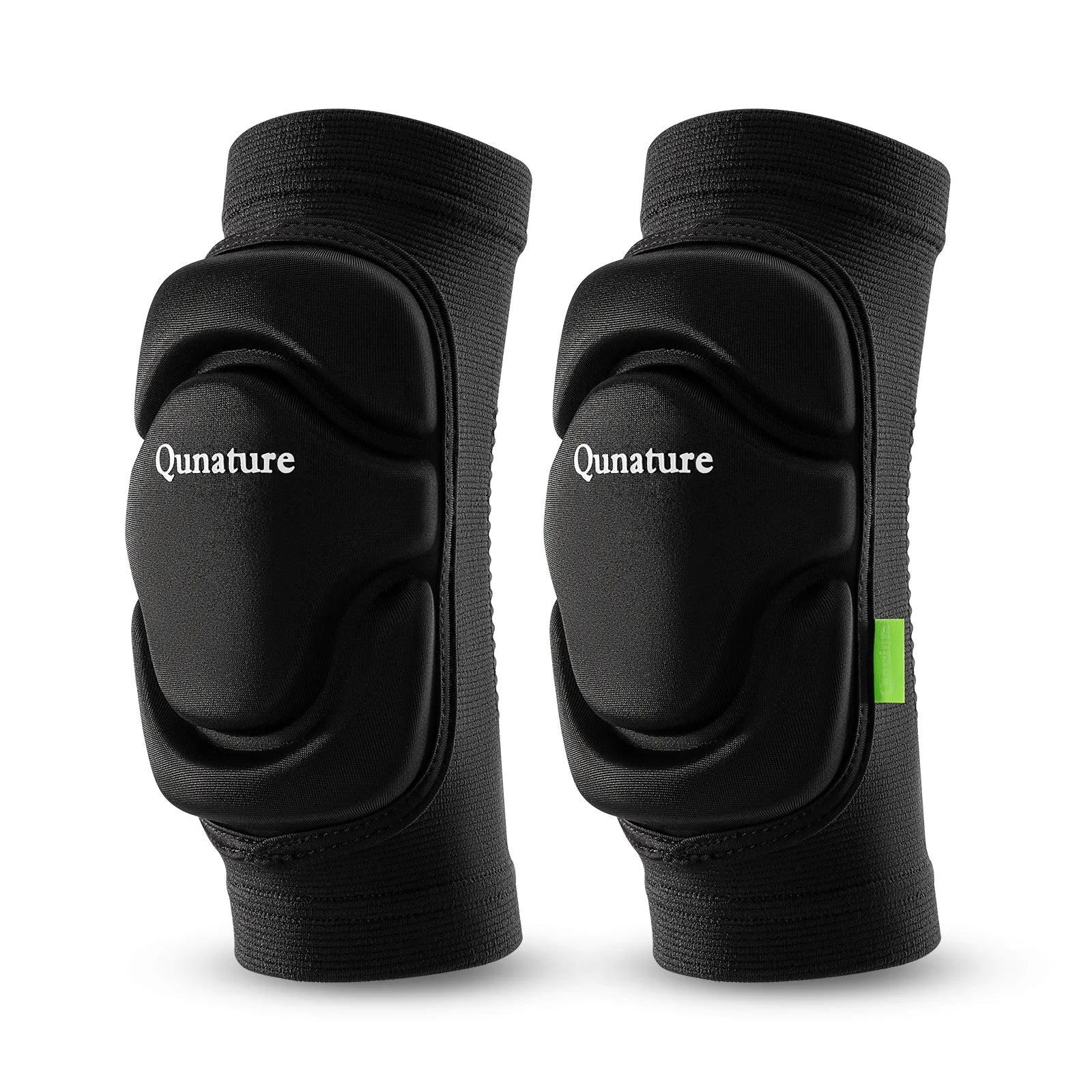 qunature unisex anti-impact ski elbow guards in black showing front view
