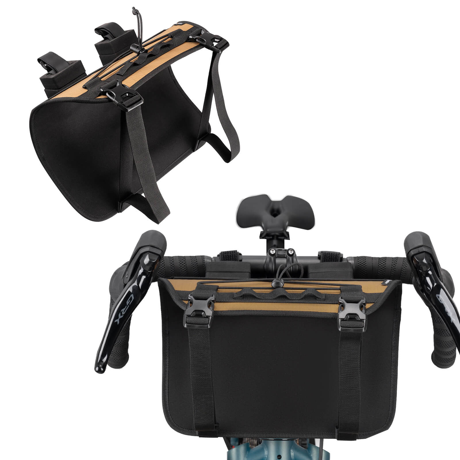 Qunature bikepacking handlebar bag extension rack
#color_khaki