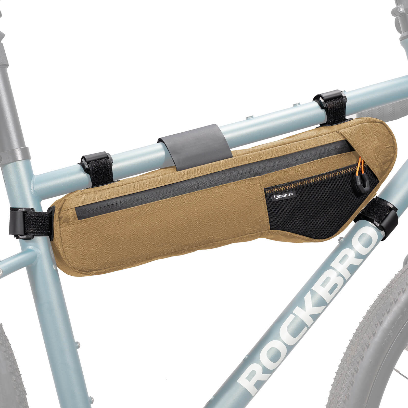 QUNATURE large capacity bikepacking frame bag for cycling and climbing
#color_khaki
