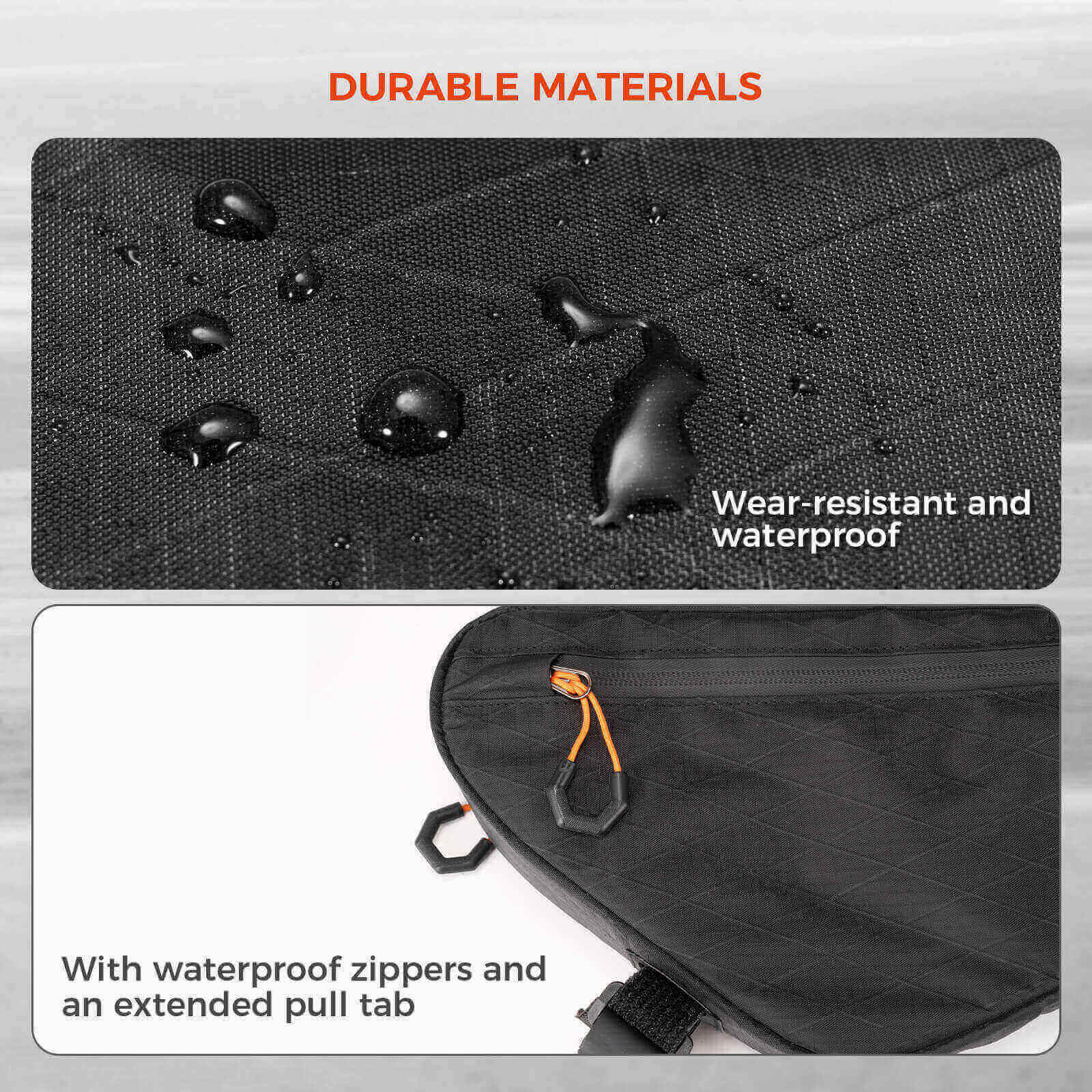 QUNATURE large capacity bikepacking frame bag for cycling and climbing
#color_khaki