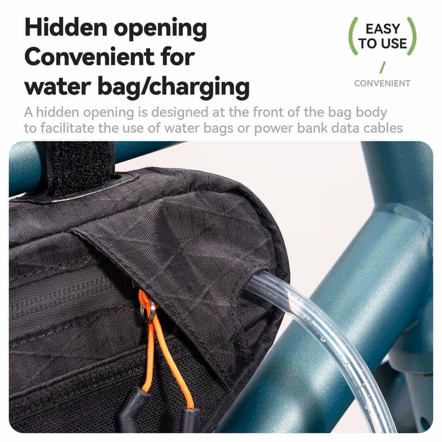 QUNATURE large capacity bikepacking frame bag for cycling and climbing
#color_khaki