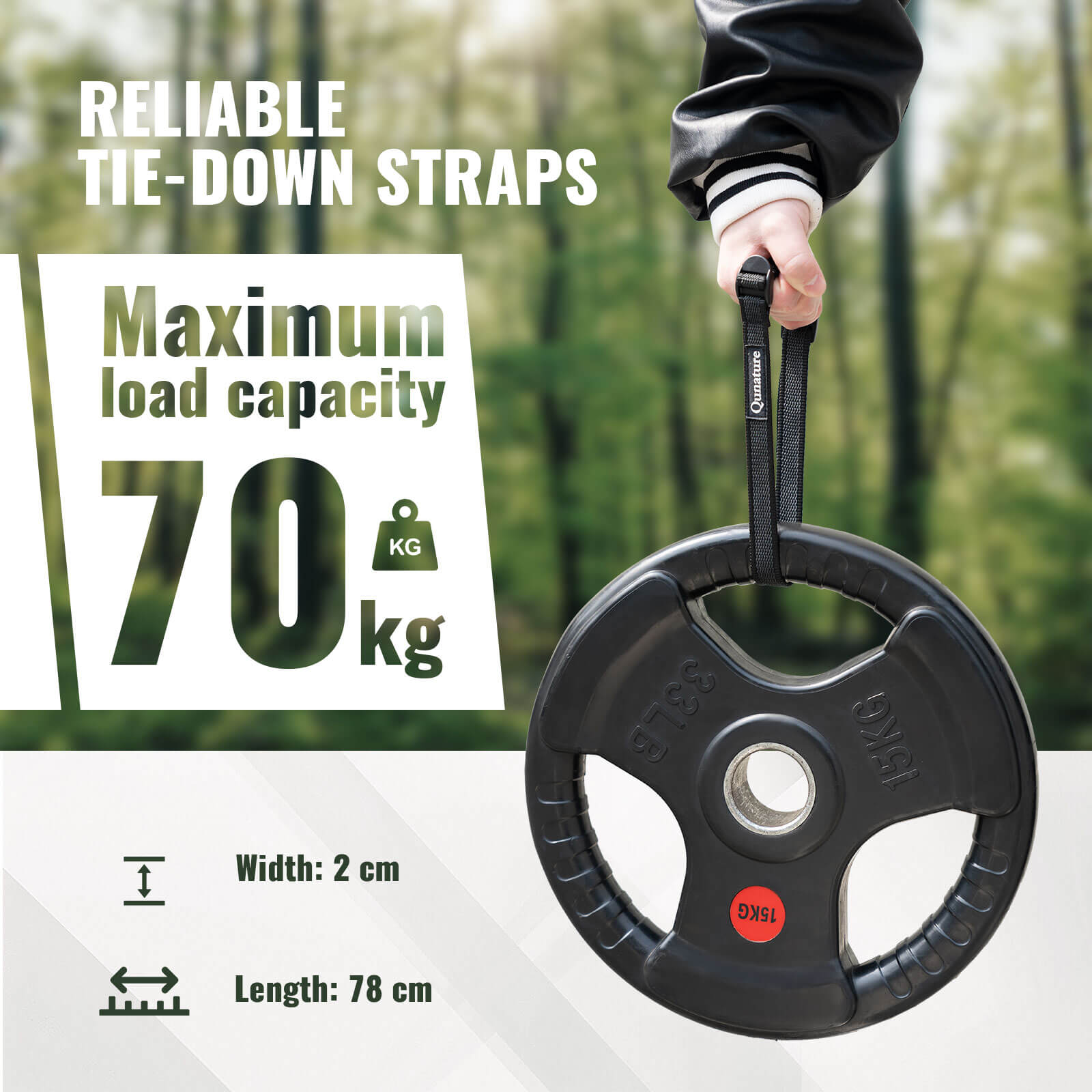 qunature durable outdoor tie down strap for camping and hiking