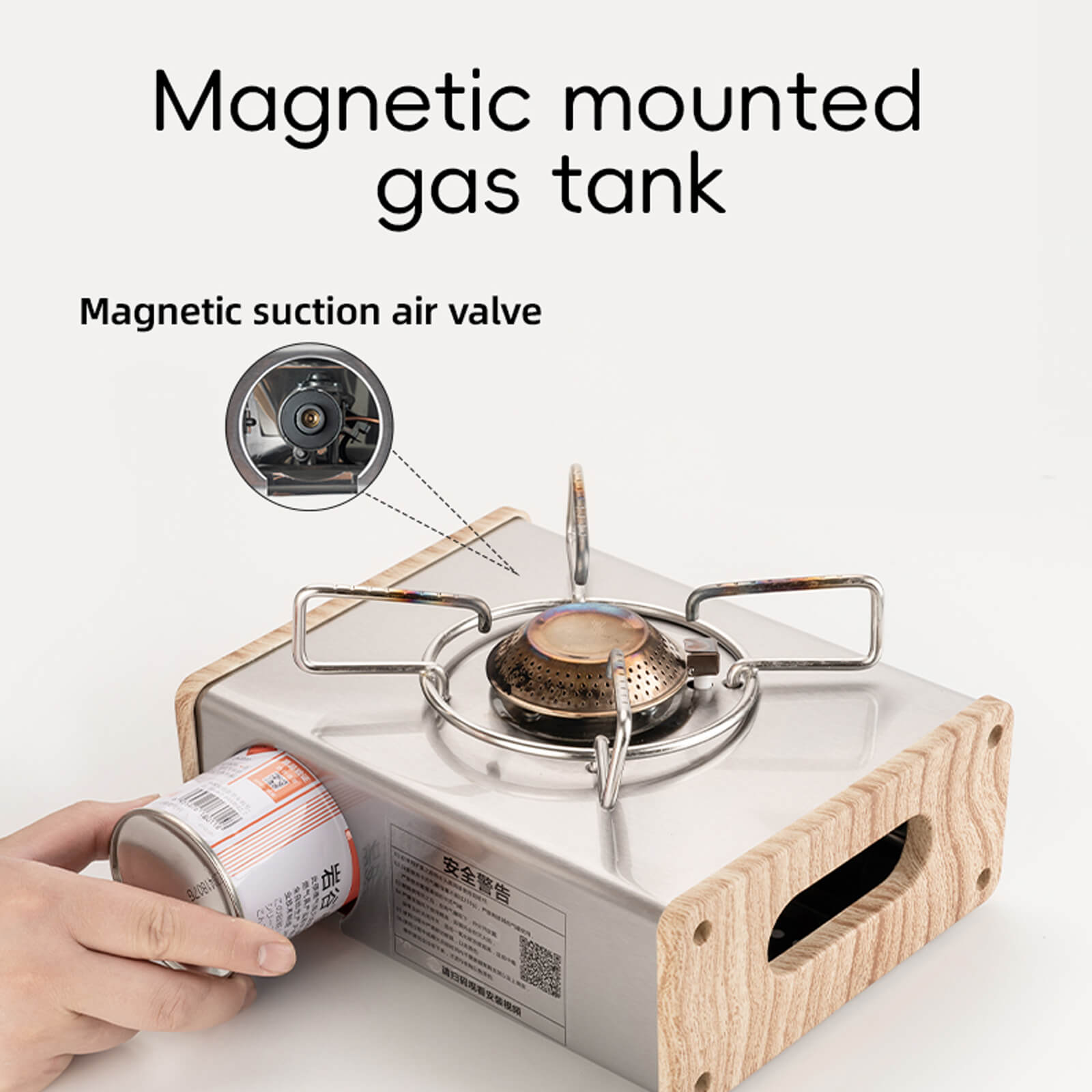 Qunature camping mini gas stove portable for outdoor cooking and travel.