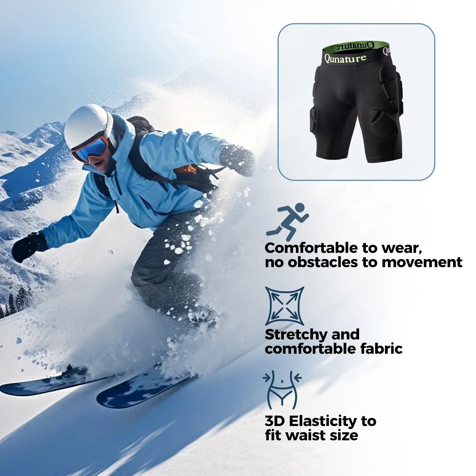 ROCKBROS EVA padded ski hip protectors and protective shorts for snowboarding