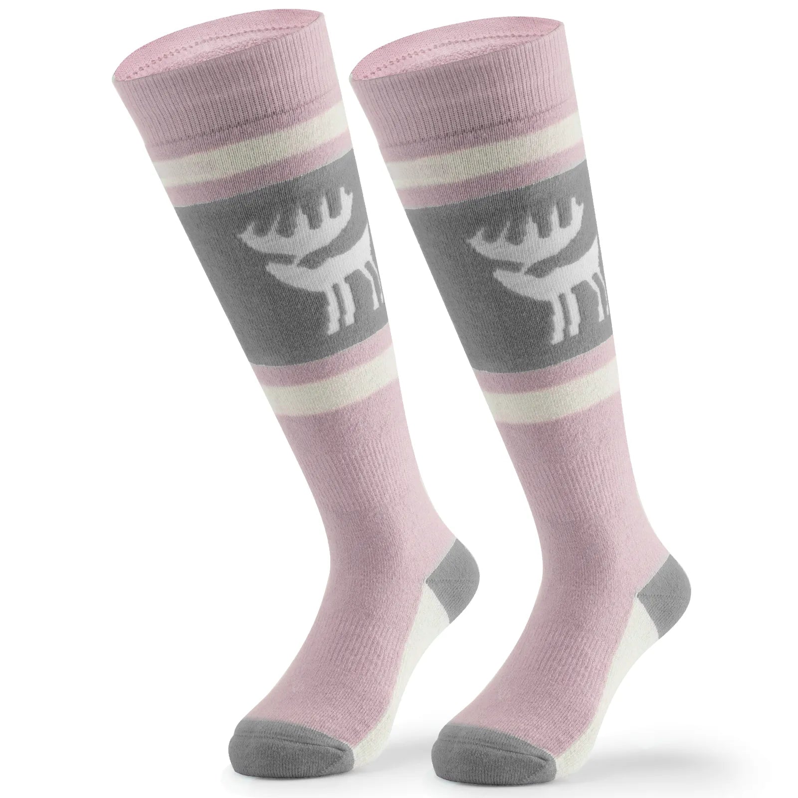 Infographic showing the breathable and thick thermal protection of qunature kids merino wool socks.
#color_pink