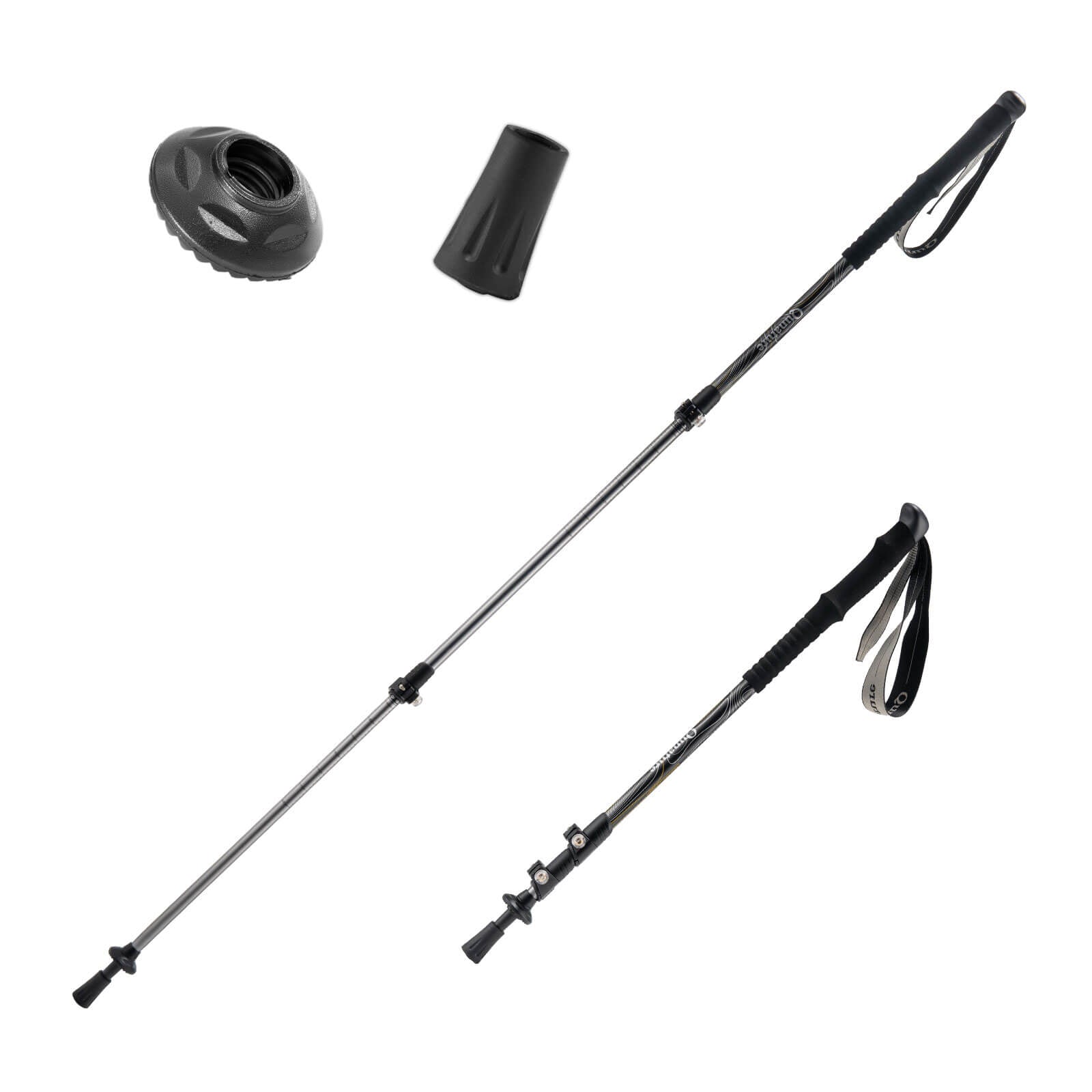 qunature ultralight 3-section trekking pole for outdoor trekking.
#color_black