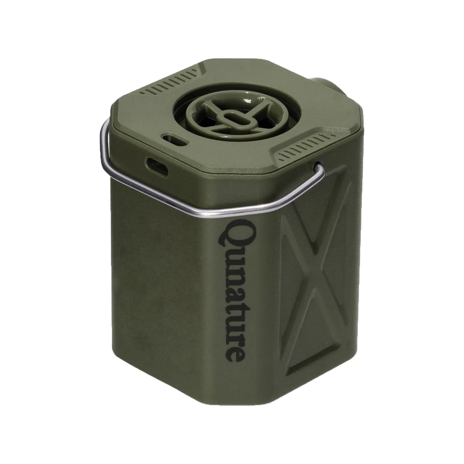 qunature 800mAh mini electric bike pump for fast road bike tire inflation during outdoor cycling.
#color_green