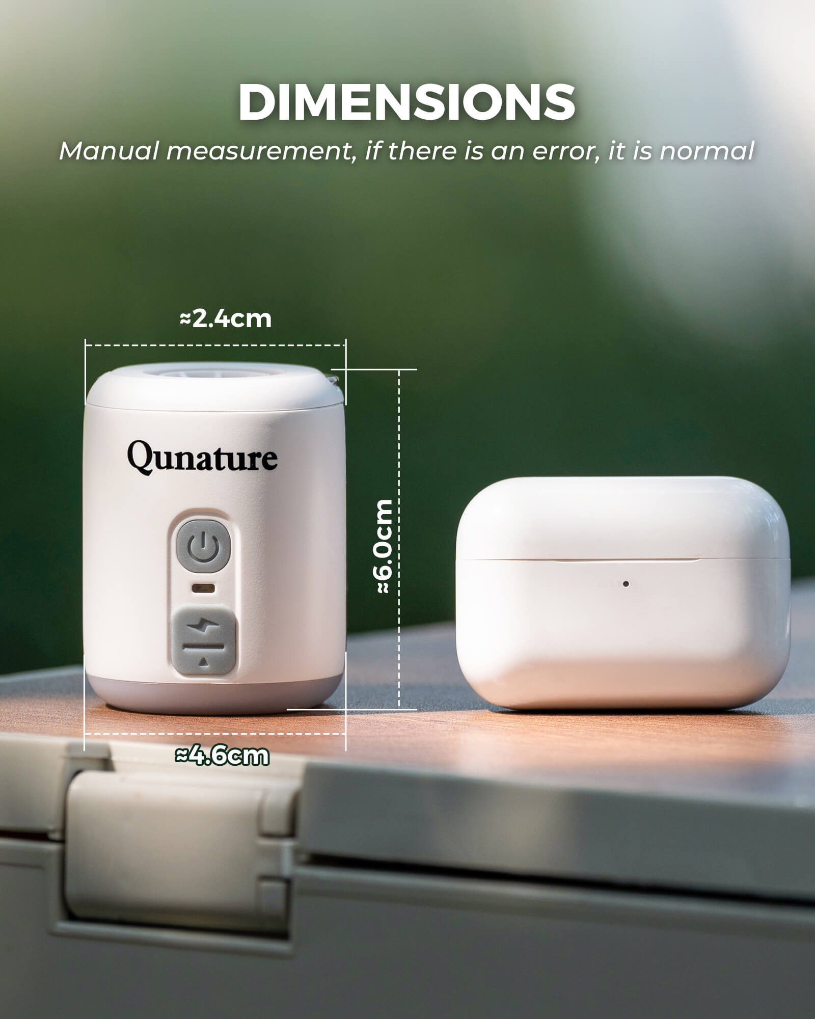 Qunature 3-in-1 Mini Outdoor Air Pump 1600mAh Inflator, Deflator & LED Light.
#color_grey