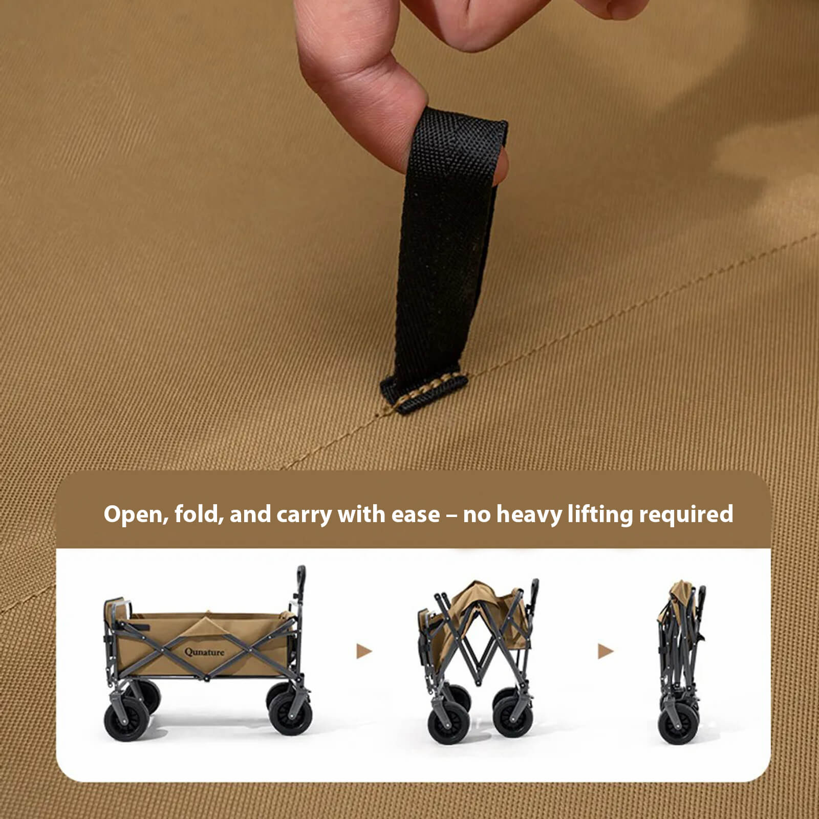 qunature TrailMate Camping Trolley folded for easy storage