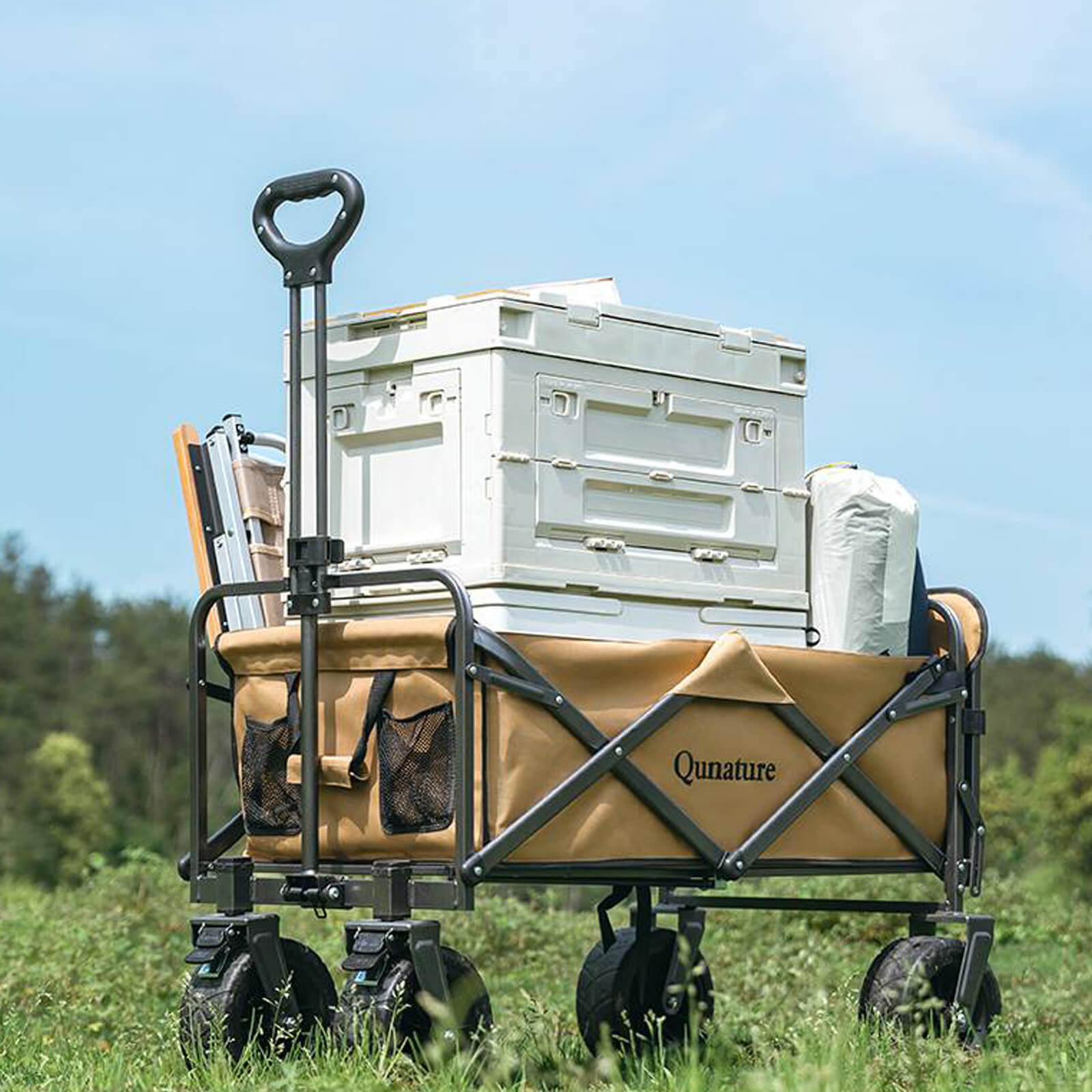 qunature TrailMate Camping Trolley folded for easy storage