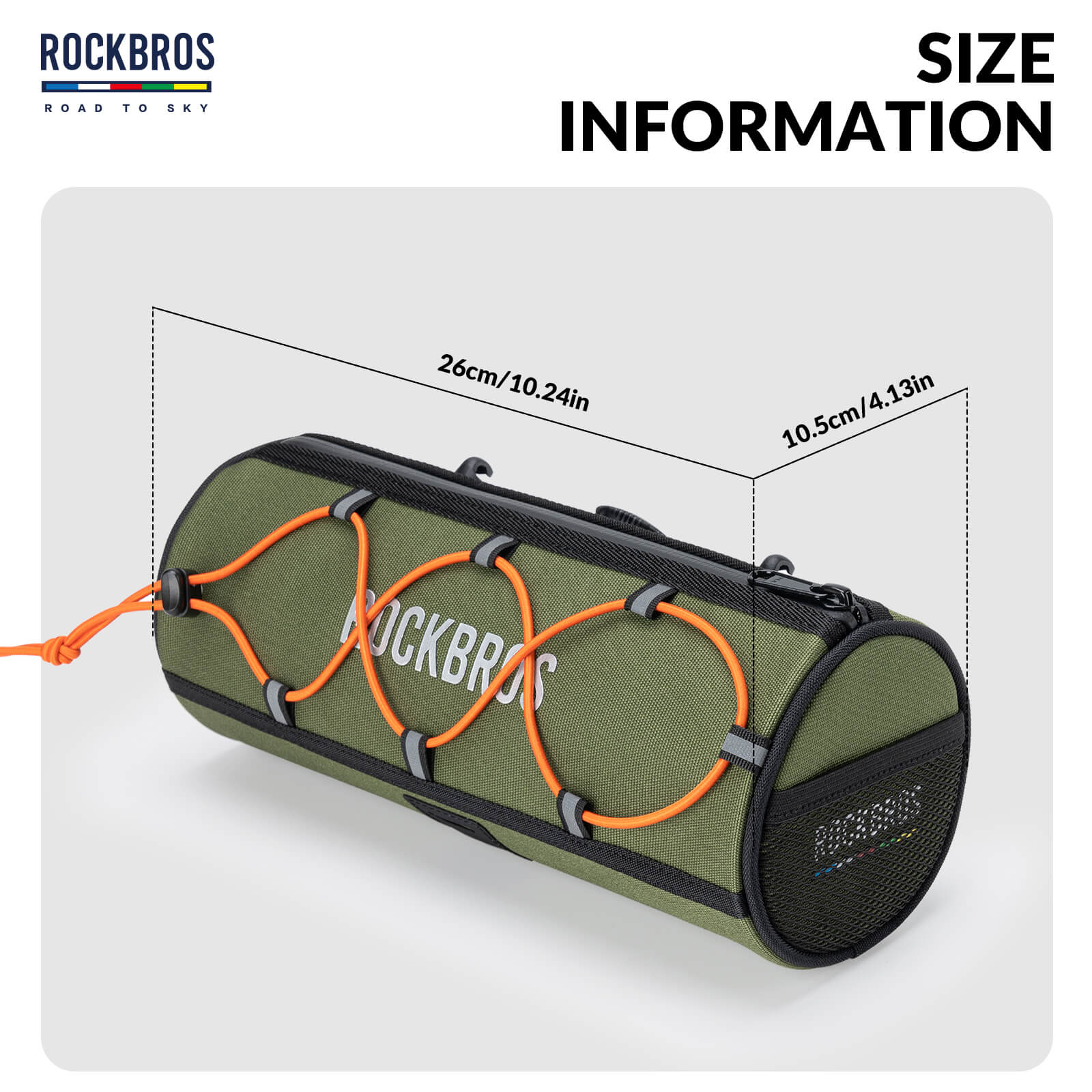 ROCKBROS 1.5L Deluxe Bike Handlebar Bag with One-Click Twist Lock System.
#color_green