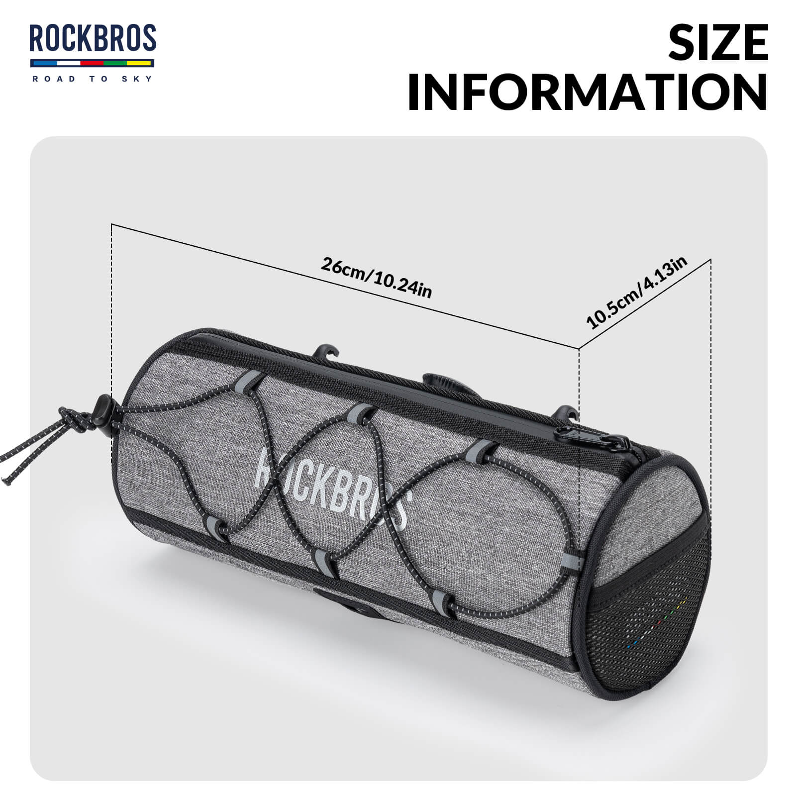ROCKBROS 1.5L Deluxe Bike Handlebar Bag with One-Click Twist Lock System.
#color_grey