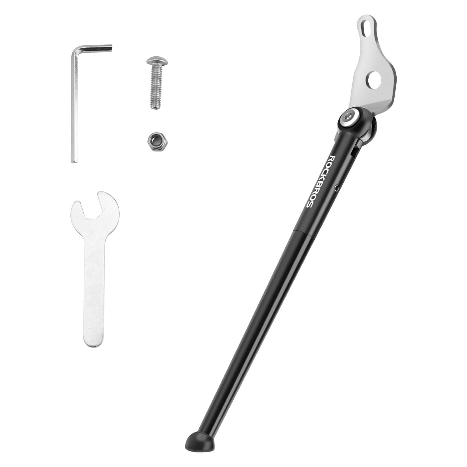 ROCKBROS lightweight aluminum kickstand for 16-inch folding bikes for parking.
#color_black