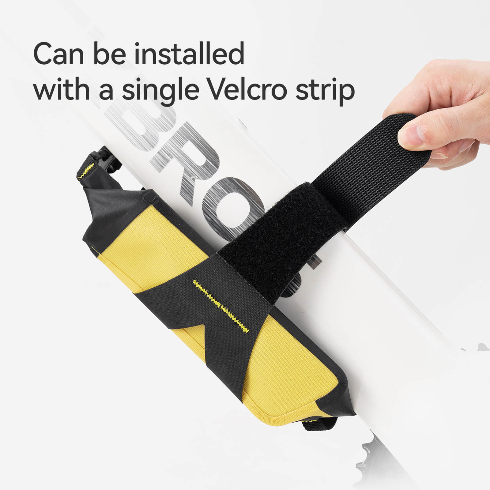 Rockbros 1L High-Vis Yellow Waterproof Roll-Top Bike Frame Bag with Reflective Logo