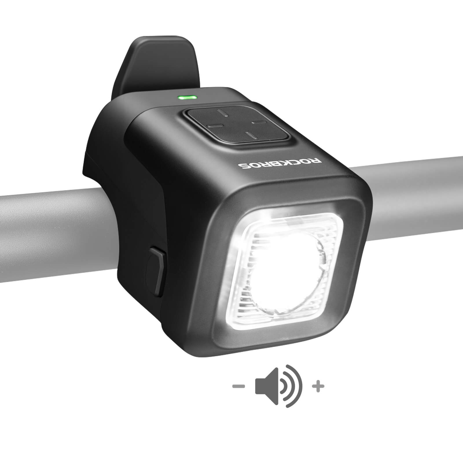 ROCKBROS 2 in 1 bike horn light for urban cycling safety.