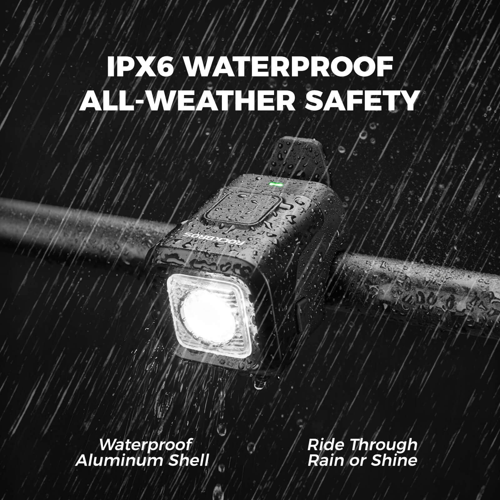 ROCKBROS 2 in 1 bike horn light for urban cycling safety.