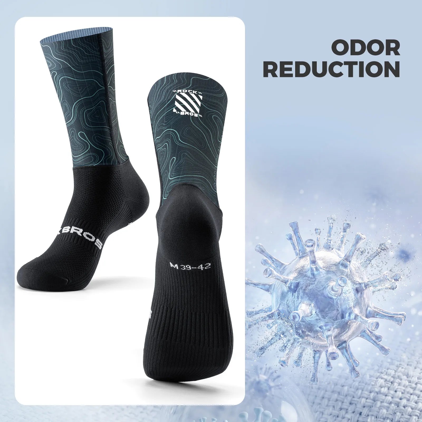 ROCKBROS Aero Compression Cycling Socks with Performance Fit and Aerodynamic Ribbed Texture.
#color_black