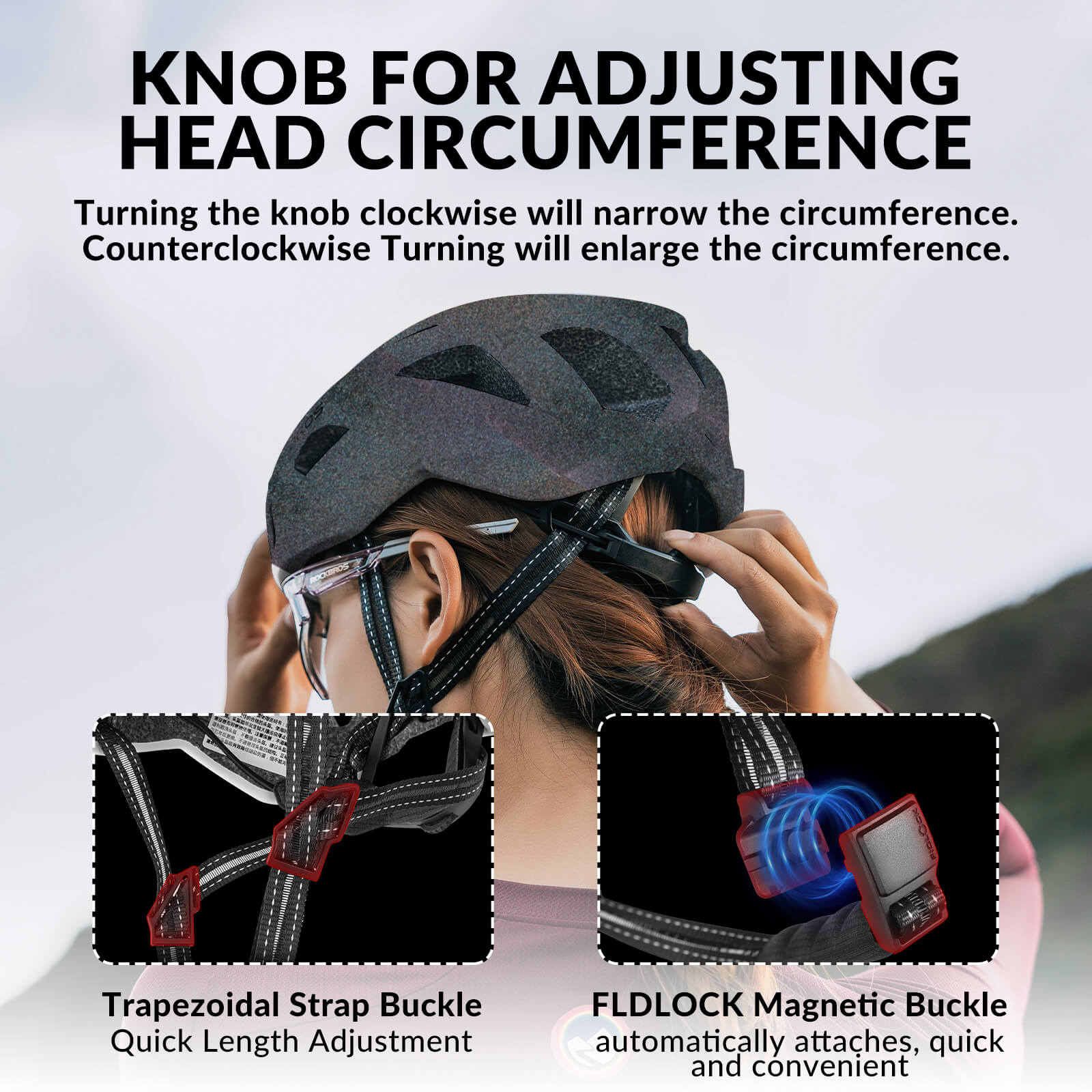 rockbros aero road bike helmet with magnetic clip for cycling